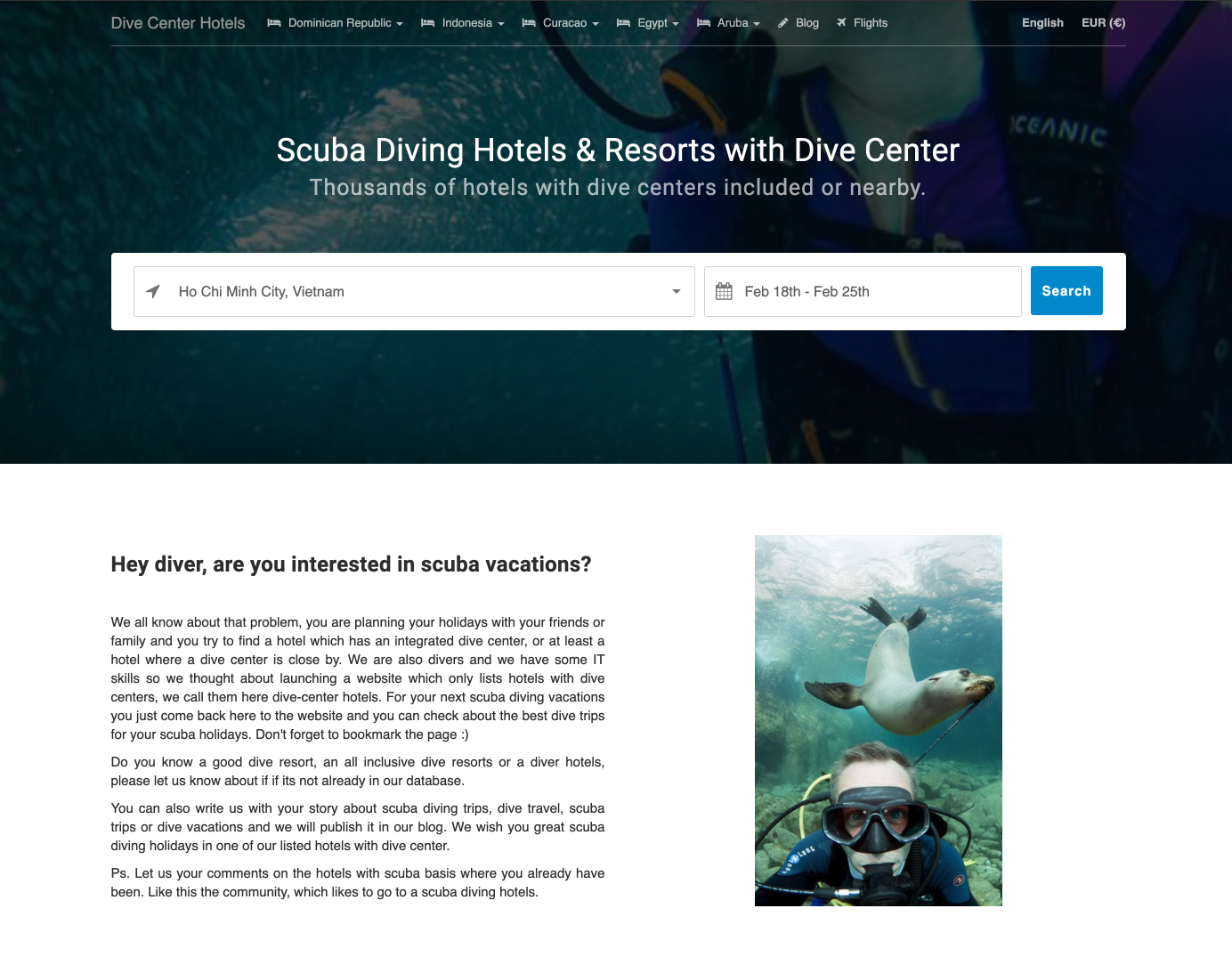 divecenterhotels.com - find the best hotels for scuba divers